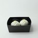 Scatola "Kray" quadrata in cartone nero con coperchio a finestra - 700 ml - 13,5 cm x 13,5 cm x 5 cm - 100 unità
