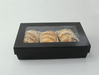 Scatola "Kray" rettangolare in cartone nero con coperchio a finestra - 1500 ml - 22,5 cm x 15,5 cm x 5 cm - 100 unità