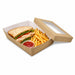 Scatola "Kray" rettangolare in cartone marrone con coperchio a finestra - 1500 ml - 22,5 cm x 15,5 cm x 5 cm - 100 unità