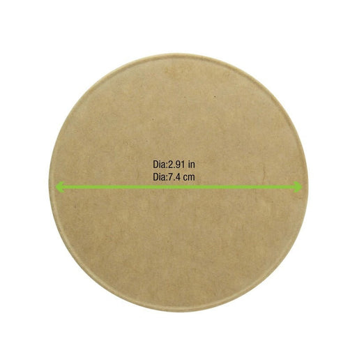 Coperchio piatto in cartone kraft - Ø 7,4 cm - 1000 unità - dimensions