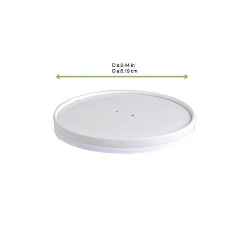 Coperchio piatto in cartone bianco senza plastica - Ø 6,2 cm - Compatibile con 210GCDWB4K, 210GCRWB4BG, 210GCWBZEN4 - 1000 unità - dimensions