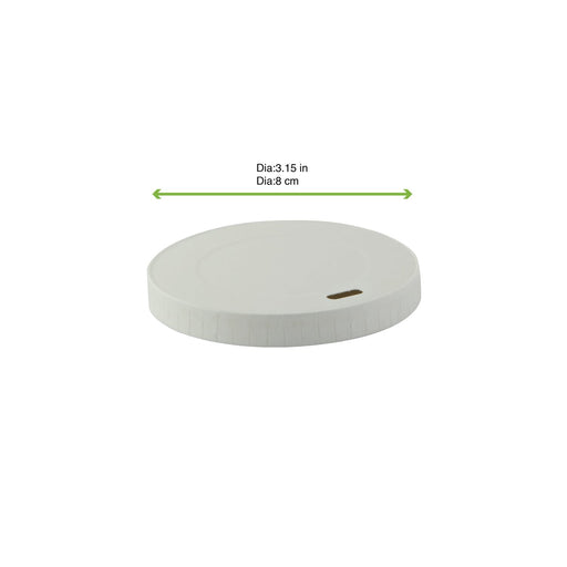 Coperchio piatto in cartone bianco senza plastica - Ø 8 cm - 1000 unità - dimensions