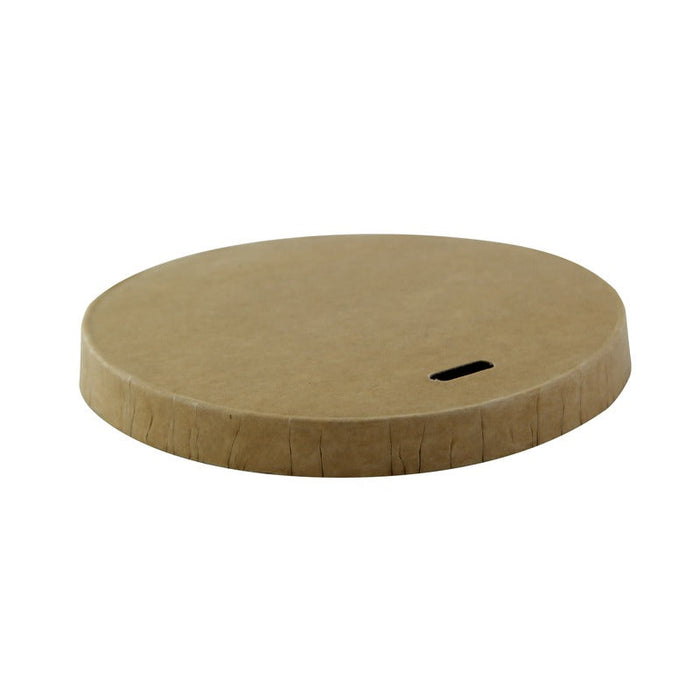 Coperchio piatto in cartone marrone senza plastica - Ø 9 cm - 1000 unità