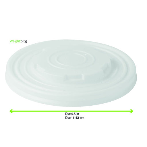 Coperchio in PLA bianco - Ø 11,5 cm - Compatibile con 210PLAS12, 210PLAS16, 210PLAS24, 210PLAS32 - 1000 unità - dimensions
