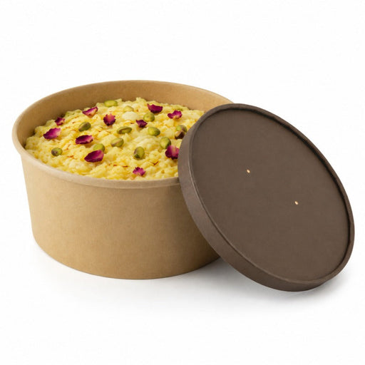 Coperchio piatto in cartone kraft forato per il vapore - Ø 18,5 cm - 360 unità