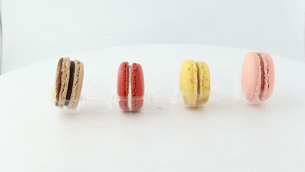 Inserto in plastica PET trasparente per 7 macarons con chiusura a clip - 21,3 cm x 6,2 cm x 2 cm - 150 unità