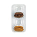 Inserto in plastica PET trasparente per 4 macarons (1x4) con chiusura a clip - 12,8 cm x 6,8 cm x 2,3 cm - 250 unità