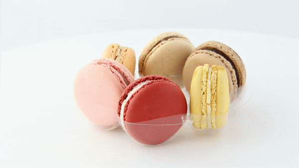 Inserto rotondo in plastica PET trasparente per 7 macarons con chiusura a clip - Ø 13 cm - H 2 cm - 150 unità