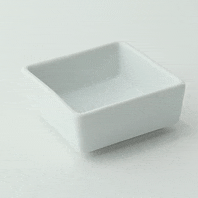 Mini ciotola cubo in porcellana bianca - 7 cm x 7 cm x 3,1 cm - 24 unità