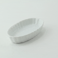 Mini stampo ovale in porcellana bianca - 10 cm x 5,8 cm x 2 cm - 24 unità