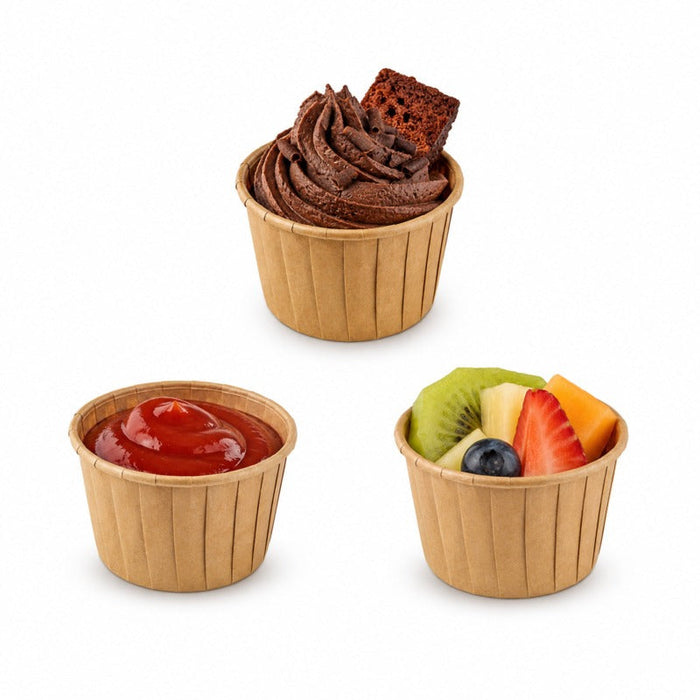 Stampo da forno rotondo in carta antigrasso 80 g/m² - 105 ml - Ø 6,8 cm - H 3,9 cm - 1000 unità
