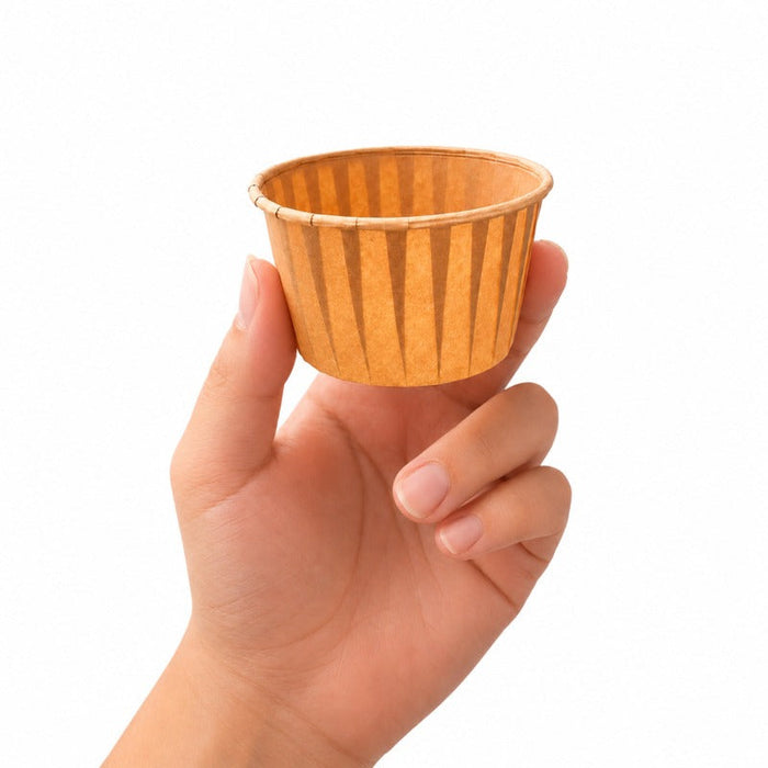 Stampo da forno rotondo in carta antigrasso 80 g/m² - 105 ml - Ø 6,8 cm - H 3,9 cm - 1000 unità
