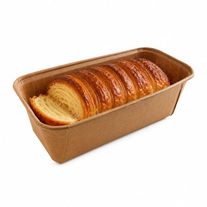 Stampo da forno rettangolare in carta siliconata 125 g/m² - 1100 ml - 23,5 cm x 11,5 cm x 4,3 cm - 1000 unità