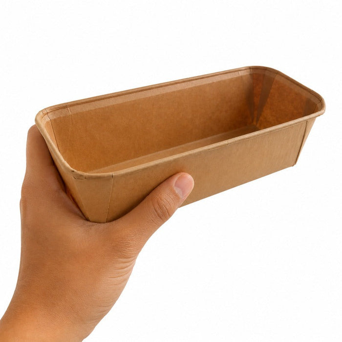 Stampo da forno rettangolare in carta siliconata 125 g/m² - 1100 ml - 23,5 cm x 11,5 cm x 4,3 cm - 1000 unità