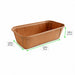 Stampo da forno rettangolare in carta siliconata 125 g/m² - 500 ml - 19 cm x 8,5 cm x 4,3 cm - 1000 unità - dimensions