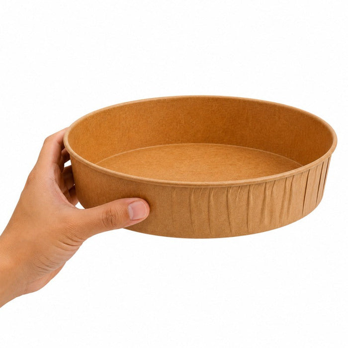 Stampo da forno rotondo in carta antigrasso 125 g/m² - 1200 ml - Ø 22,5 cm - H 3,5 cm - 1000 unità