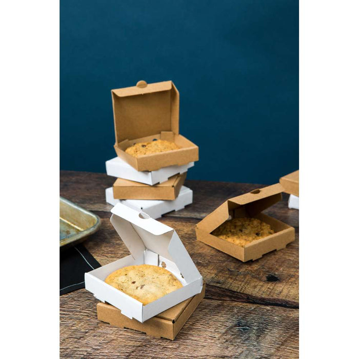 Mini scatola per pizza in cartone bianco - 9 cm x 9 cm x 2 cm - 500 unità