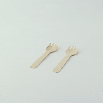 Mini spork in legno - 10,5 cm - 3000 unità