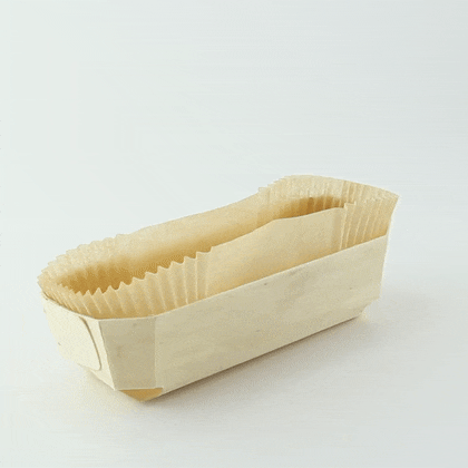 Stampo da forno in legno "Tristan" con pirottino in carta - 600 ml - 18,5 cm x 8 cm x 4 cm - 150 unità