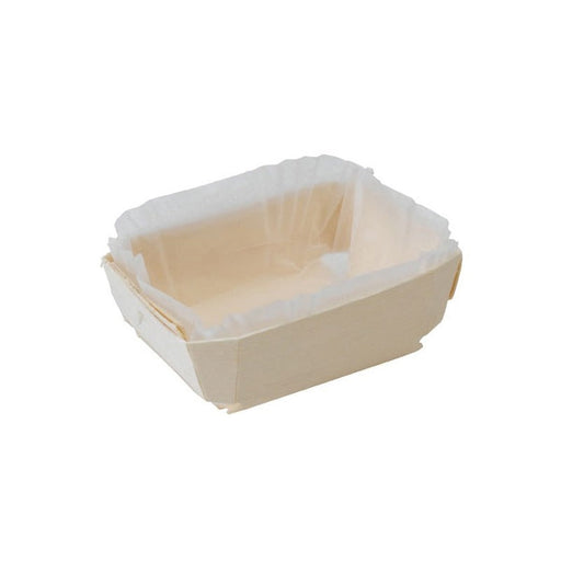 Stampo da forno in legno "Tristan" con pirottino in carta - 600 ml - 18,5 cm x 8 cm x 4 cm - 150 unità