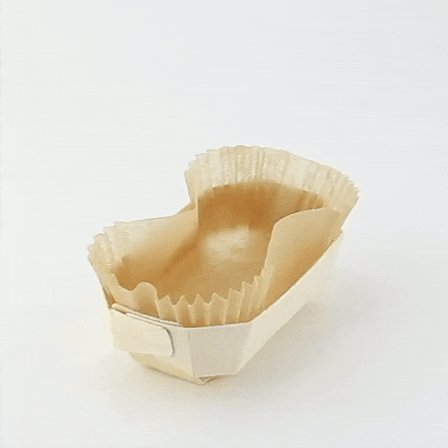 Stampo da forno in legno "Petit coeur" con pirottino in carta - 150 ml - 11,5 cm x 6,5 cm x 3,3 cm - 350 unità