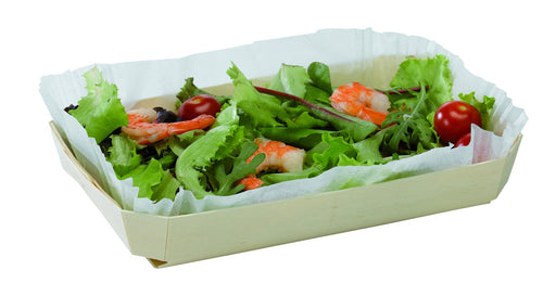 Stampo da forno in legno con pirottino in carta - 750 ml - 23,8 cm x 15,8 cm x 4 cm - 100 unità