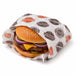 Carta alimentare bianca con decoro hamburger in scatola distributrice - 35 cm x 27 cm - 1000 unità