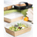 Vaschetta per insalata in cartone kraft marrone laminato con interno bianco - 850 ml - 22 cm x 17 cm x 4 cm - 200 unità