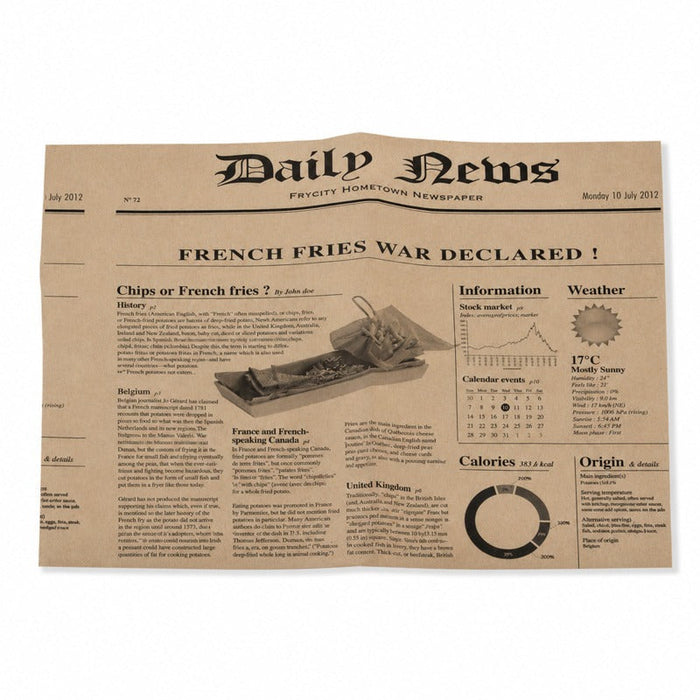Carta alimentare marrone antigrasso con stampa Giornale - 38 cm x 40 cm - 500 unità