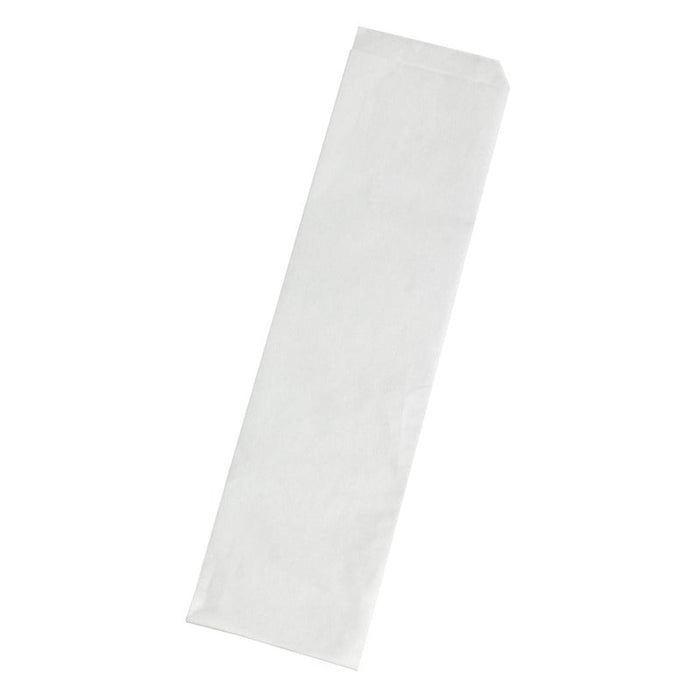 Sacchetto in carta bianca antigrasso aperto su 2 lati - 34 cm x 8,5 cm - 1000 unità