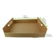Vassoio in cartone kraft marrone con manici - 39 cm x 29 cm x 7 cm - 100 unità - dimensions