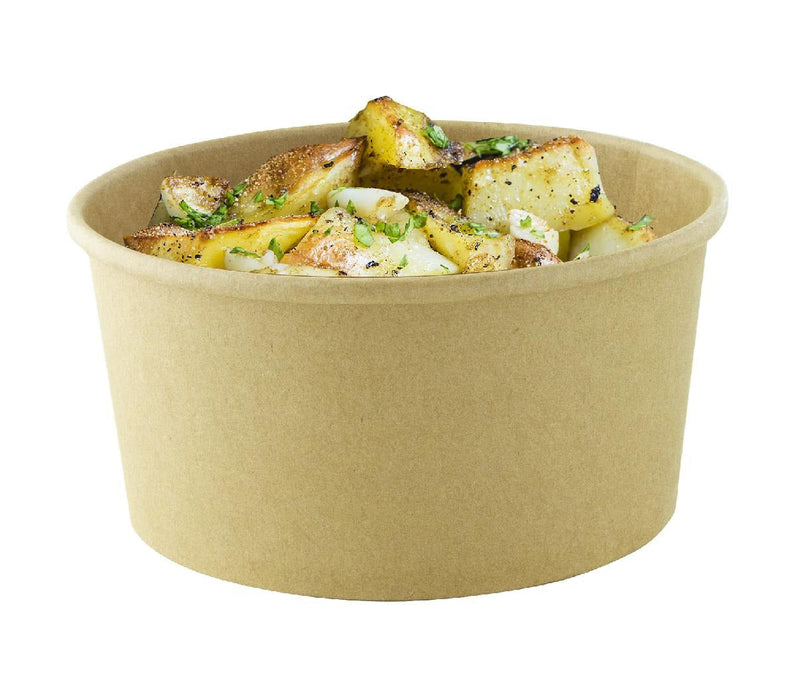 Insalatiera rotonda "Buckaty" in cartone kraft - 1000 ml - Ø 15 cm - H 7,5 cm - 360 unità
