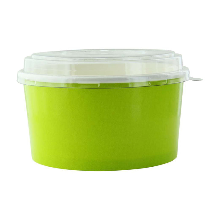 Insalatiera rotonda "Buckaty" in cartone verde - 900 ml - Ø 15 cm - H 7,5 cm - 360 unità