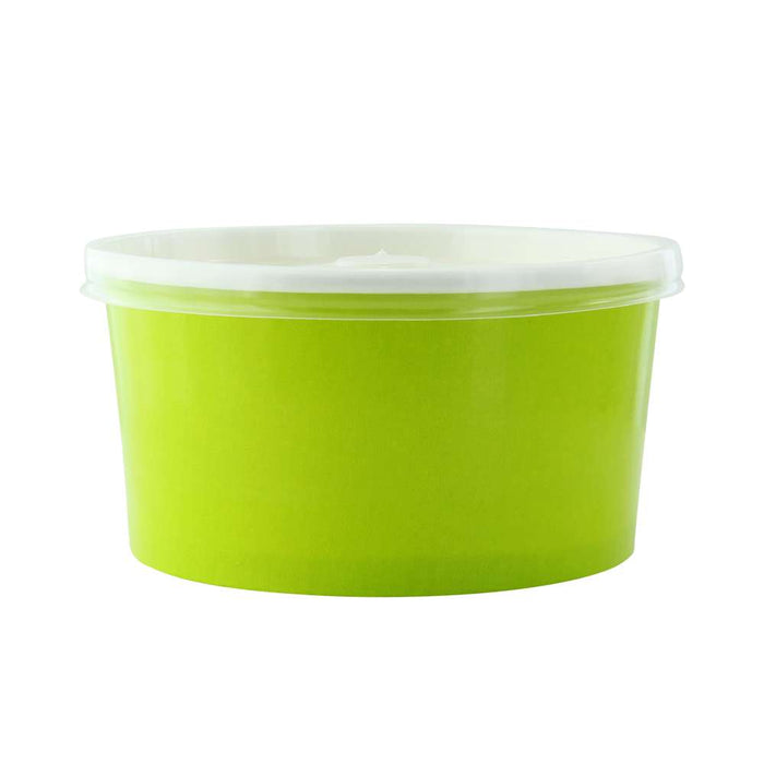 Insalatiera rotonda "Buckaty" in cartone verde - 900 ml - Ø 15 cm - H 7,5 cm - 360 unità