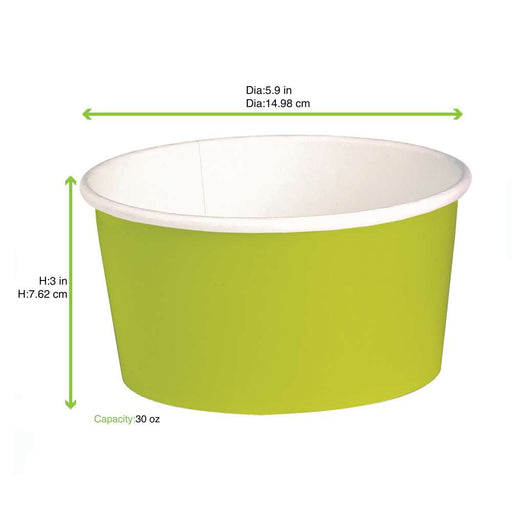 Insalatiera rotonda "Buckaty" in cartone verde - 900 ml - Ø 15 cm - H 7,5 cm - 360 unità