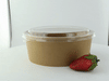 Insalatiera rotonda "Buckaty" in cartone kraft con coperchio in PET - 1330 ml - Ø 18,4 cm - H 6,7 cm - 200 unità