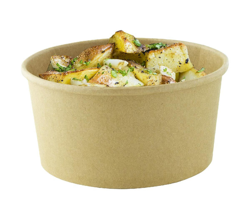 Insalatiera rotonda "Buckaty" in cartone kraft - 1000 ml - Ø 18,5 cm - H 5,9 cm - 300 unità
