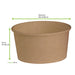 Insalatiera rotonda "Buckaty" in cartone kraft - 1000 ml - Ø 18,5 cm - H 5,9 cm - 300 unità - dimensions
