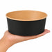 Insalatiera rotonda "Buckaty" in cartone kraft nero - 1300 ml - Ø 18,3 cm - H 6,5 cm - 360 unità