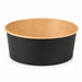 Insalatiera rotonda "Buckaty" in cartone kraft nero - 1300 ml - Ø 18,3 cm - H 6,5 cm - 360 unità
