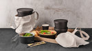 Insalatiera rotonda "Buckaty" in cartone kraft nero - 480 ml - Ø 15 cm - H 4,5 cm - 360 unità