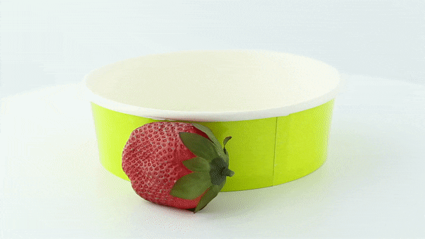 Insalatiera rotonda "Buckaty" in cartone verde - 480 ml - Ø 15 cm - H 4,5 cm - 360 unità