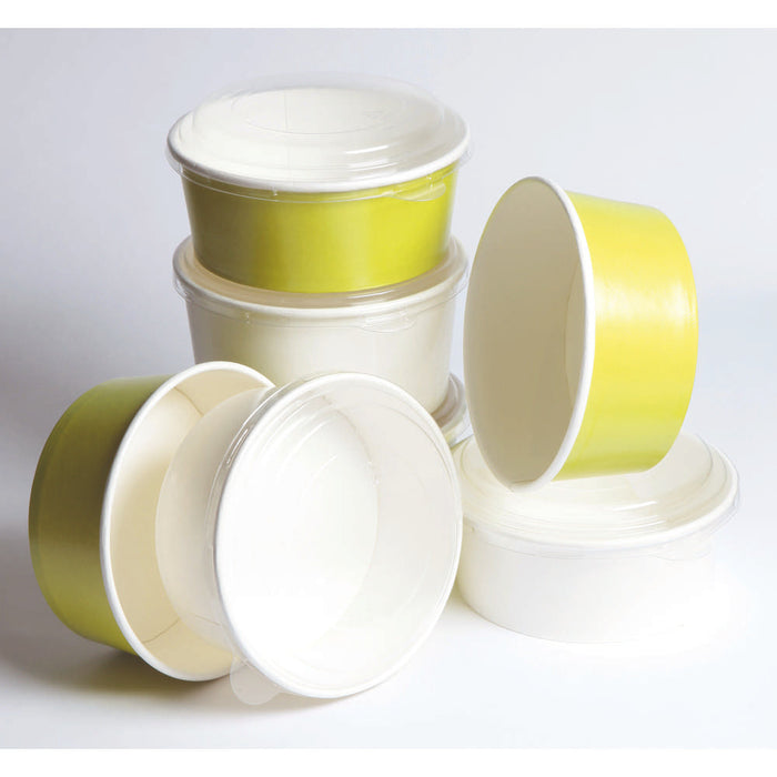 Insalatiera rotonda "Buckaty" in cartone bianco - 580 ml - Ø 15 cm - H 5 cm - 360 unità