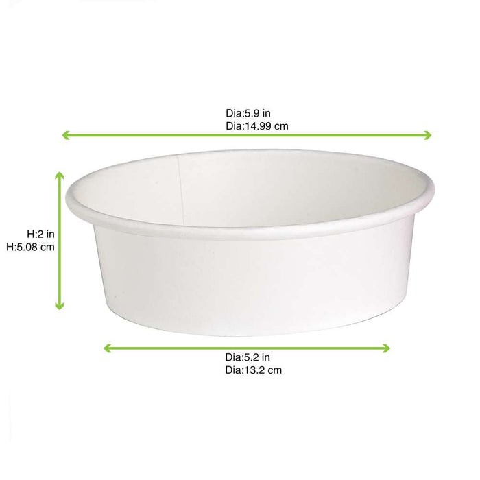 Insalatiera rotonda "Buckaty" in cartone bianco - 580 ml - Ø 15 cm - H 5 cm - 360 unità