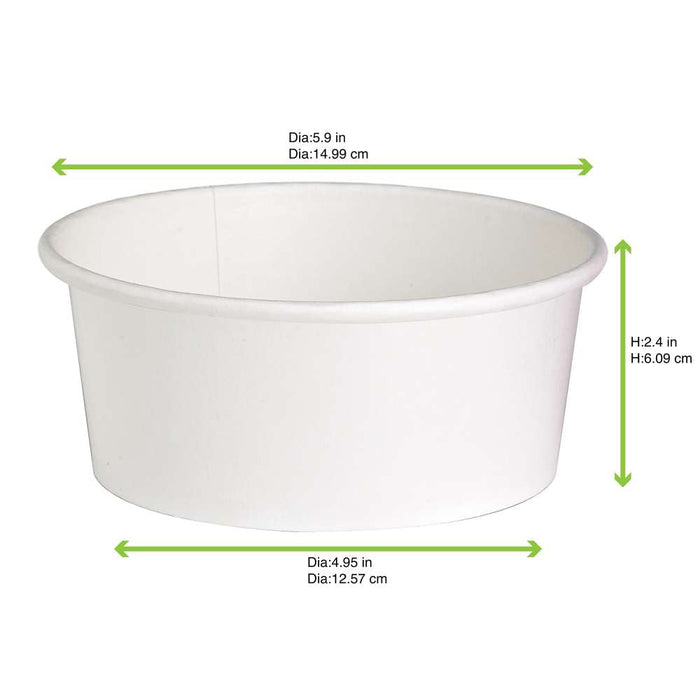 Insalatiera rotonda "Buckaty" in cartone bianco multiuso - 700 ml - Ø 15 cm - H 6 cm - 360 unità