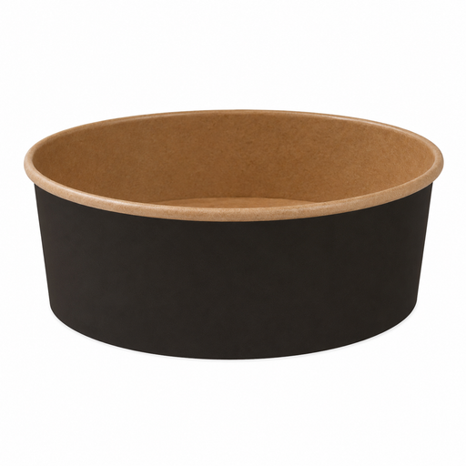 Insalatiera rotonda "Buckaty" in cartone marrone scuro - 750 ml - Ø 14,2 cm - H 7 cm - 500 unità