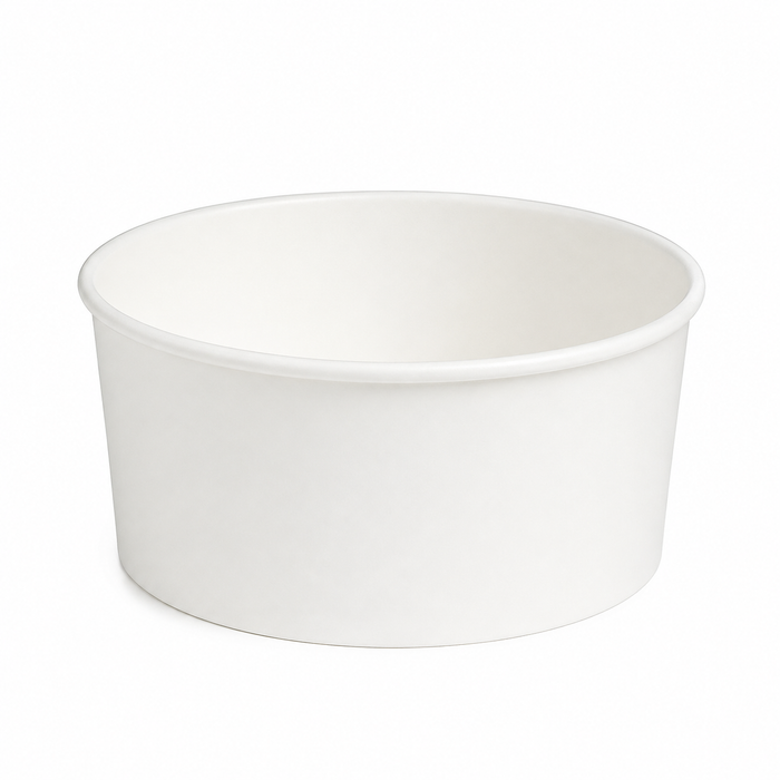 Insalatiera rotonda "Buckaty" in cartone bianco - 750 ml - Ø 14,2 cm - H 6,8 cm - 400 unità