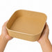 Insalatiera quadrata multiuso in cartone kraft riciclato senza coperchio - 1000 ml - 17 cm x 17 cm x 5,6 cm - 300 unità