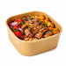 Insalatiera quadrata multiuso in cartone kraft riciclato senza coperchio - 500 ml - 13 cm x 13 cm x 5 cm - 300 unità