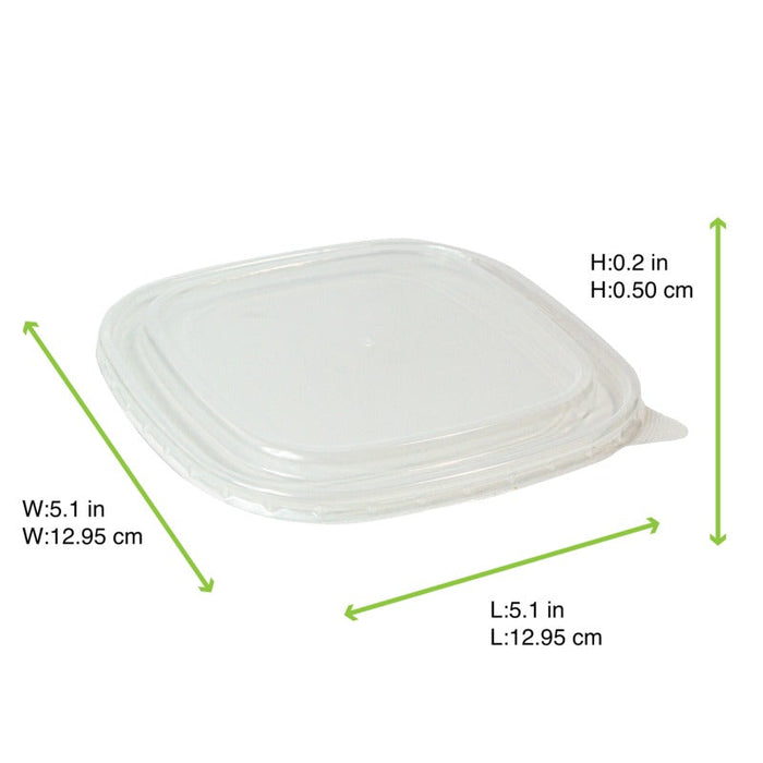 Coperchio quadrato in PET trasparente per insalatiera quadrata - 17 cm x 17 cm - Compatibile con 210PCAR1000PPK, 210PCAR1200PPK, 210PCAR1400PPK - 300 unità - dimensions